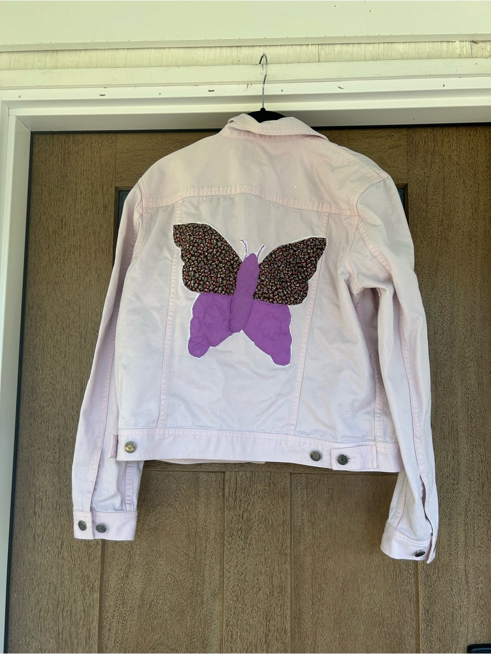 Ralph Lauren Light Pink Butterfly Patch Denim Jacket